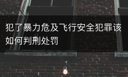 犯了暴力危及飞行安全犯罪该如何判刑处罚