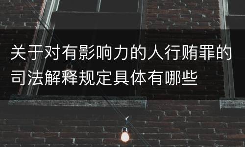 关于对有影响力的人行贿罪的司法解释规定具体有哪些