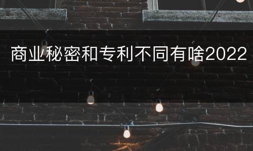 商业秘密和专利不同有啥2022