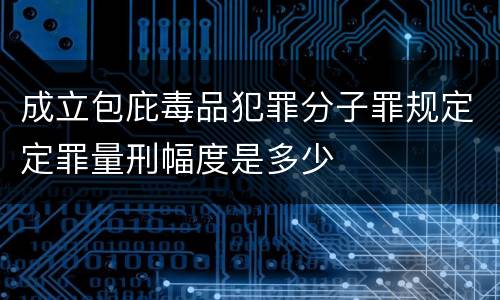成立包庇毒品犯罪分子罪规定定罪量刑幅度是多少