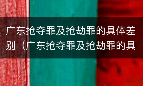 广东抢夺罪及抢劫罪的具体差别（广东抢夺罪及抢劫罪的具体差别是什么）
