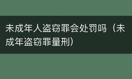 未成年人盗窃罪会处罚吗（未成年盗窃罪量刑）
