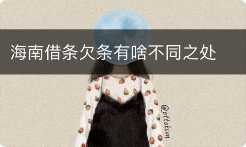海南借条欠条有啥不同之处