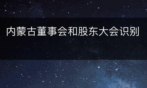 内蒙古董事会和股东大会识别