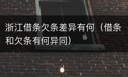 浙江借条欠条差异有何（借条和欠条有何异同）