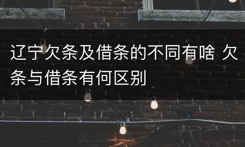 辽宁欠条及借条的不同有啥 欠条与借条有何区别