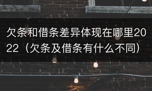 欠条和借条差异体现在哪里2022（欠条及借条有什么不同）