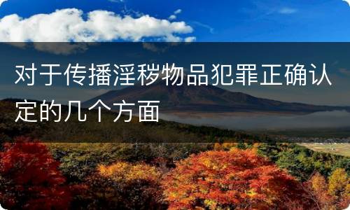 对于传播淫秽物品犯罪正确认定的几个方面