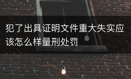 犯了出具证明文件重大失实应该怎么样量刑处罚