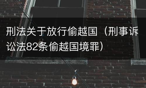 刑法关于放行偷越国（刑事诉讼法82条偷越国境罪）