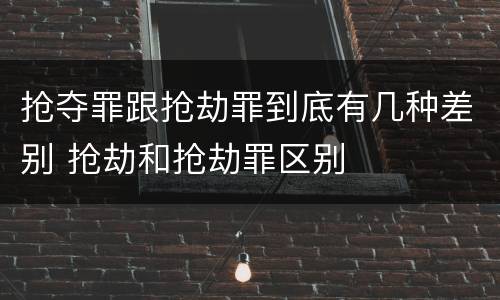 抢夺罪跟抢劫罪到底有几种差别 抢劫和抢劫罪区别