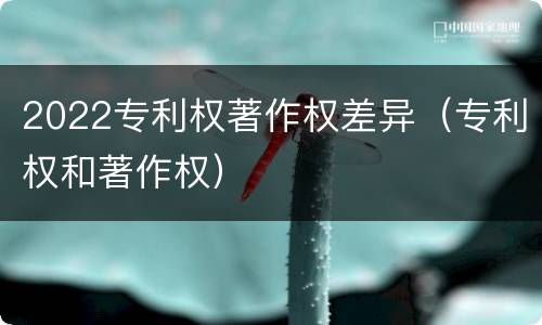 2022专利权著作权差异（专利权和著作权）