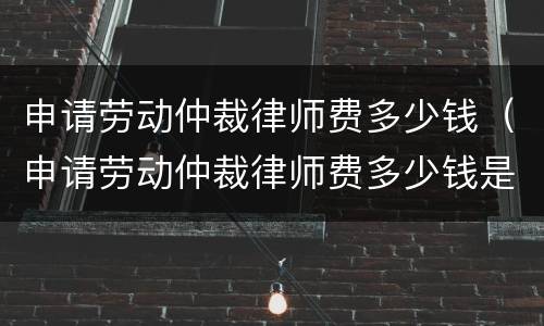 申请劳动仲裁律师费多少钱（申请劳动仲裁律师费多少钱是单位出吗）