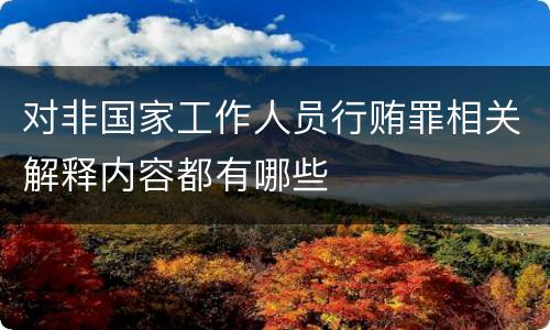 对非国家工作人员行贿罪相关解释内容都有哪些
