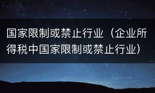 国家限制或禁止行业（企业所得税中国家限制或禁止行业）