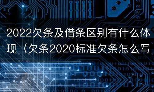 2022欠条及借条区别有什么体现（欠条2020标准欠条怎么写）