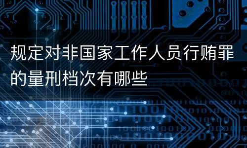 规定对非国家工作人员行贿罪的量刑档次有哪些