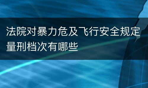 法院对暴力危及飞行安全规定量刑档次有哪些