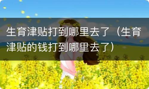 生育津贴打到哪里去了（生育津贴的钱打到哪里去了）