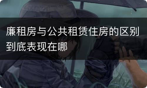 廉租房与公共租赁住房的区别到底表现在哪