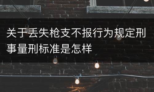 关于丢失枪支不报行为规定刑事量刑标准是怎样