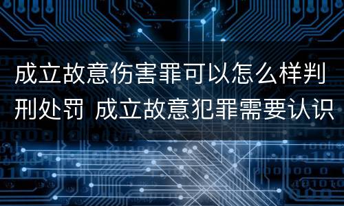成立故意伤害罪可以怎么样判刑处罚 成立故意犯罪需要认识到哪些客观事实