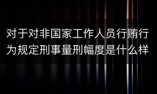 对于对非国家工作人员行贿行为规定刑事量刑幅度是什么样