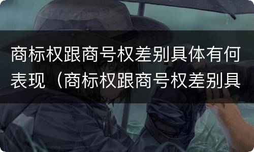 商标权跟商号权差别具体有何表现（商标权跟商号权差别具体有何表现和特征）