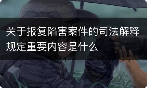 关于报复陷害案件的司法解释规定重要内容是什么