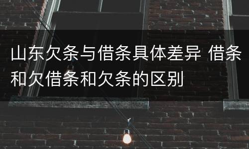 山东欠条与借条具体差异 借条和欠借条和欠条的区别