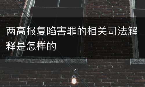 两高报复陷害罪的相关司法解释是怎样的