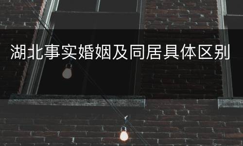 湖北事实婚姻及同居具体区别