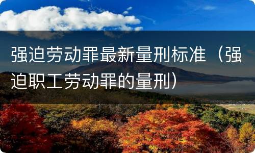 强迫劳动罪最新量刑标准（强迫职工劳动罪的量刑）