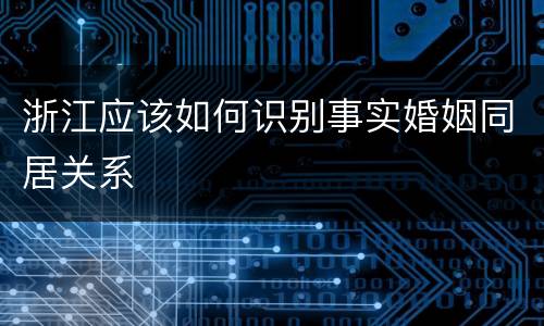浙江应该如何识别事实婚姻同居关系