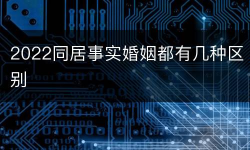 2022同居事实婚姻都有几种区别