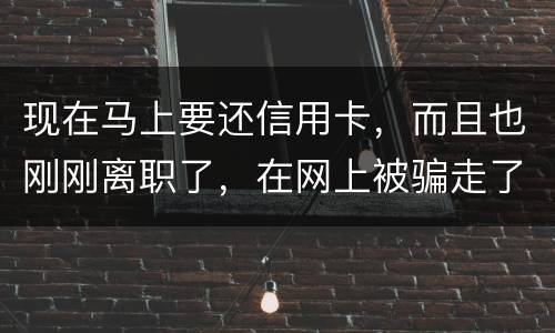 现在马上要还信用卡，而且也刚刚离职了，在网上被骗走了两千块，现在无力去还信用卡，