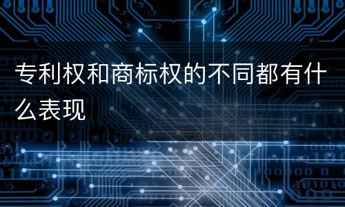专利权和商标权的不同都有什么表现