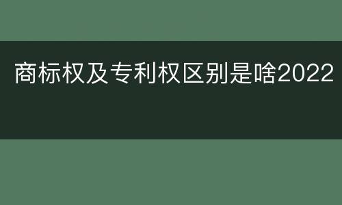 商标权及专利权区别是啥2022