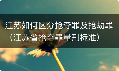 江苏如何区分抢夺罪及抢劫罪（江苏省抢夺罪量刑标准）