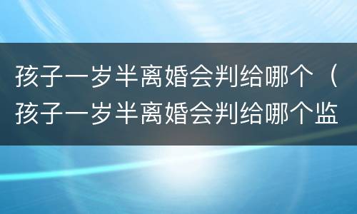 孩子一岁半离婚会判给哪个（孩子一岁半离婚会判给哪个监护人）