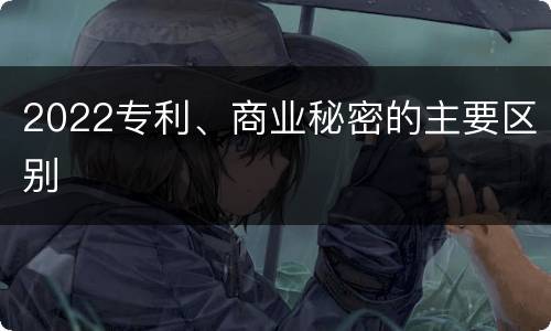 2022专利、商业秘密的主要区别