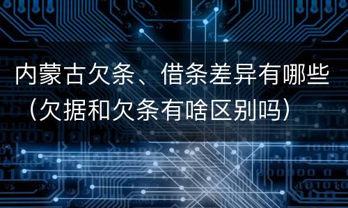 内蒙古欠条、借条差异有哪些（欠据和欠条有啥区别吗）