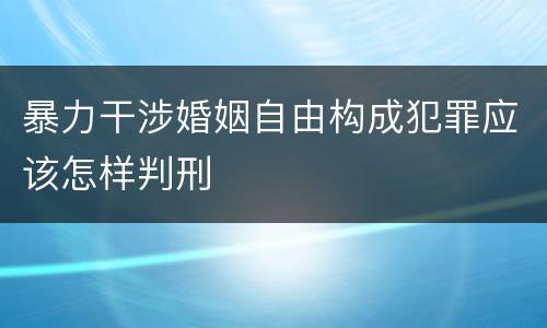 暴力干涉婚姻自由构成犯罪应该怎样判刑