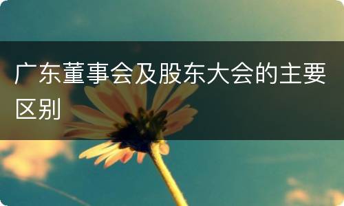 广东董事会及股东大会的主要区别