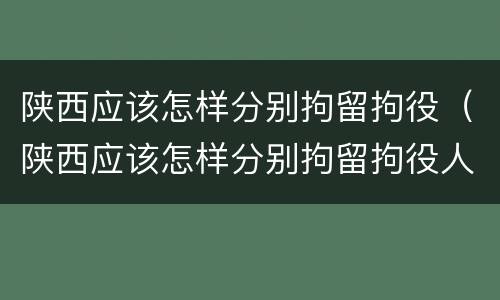 陕西应该怎样分别拘留拘役（陕西应该怎样分别拘留拘役人员）