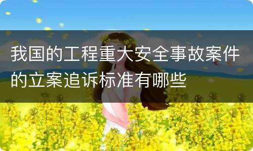 我国的工程重大安全事故案件的立案追诉标准有哪些