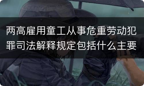 两高雇用童工从事危重劳动犯罪司法解释规定包括什么主要内容