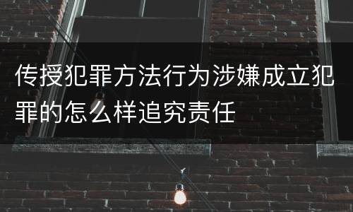 传授犯罪方法行为涉嫌成立犯罪的怎么样追究责任