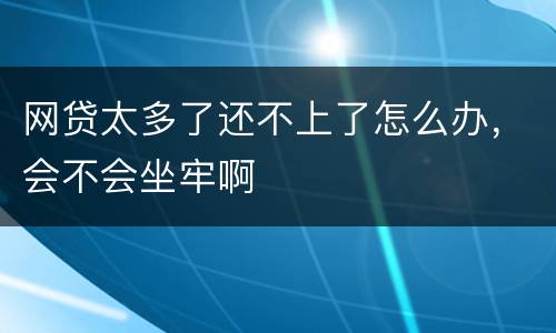 网贷太多了还不上了怎么办，会不会坐牢啊