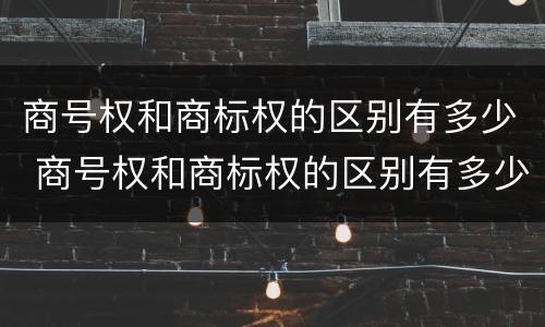 商号权和商标权的区别有多少 商号权和商标权的区别有多少项